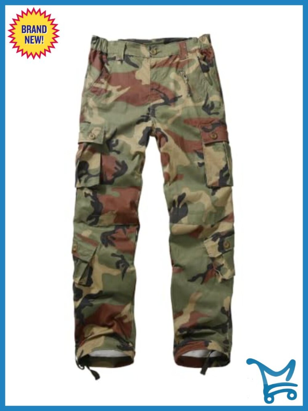 Womens Cargo Pants High Rise Wide Leg 9 Pockets Stretch Outdoor Work